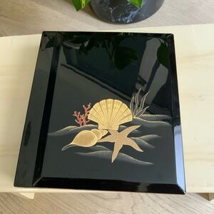 Vintage MCM Otagiri Black Gold Seashell Album